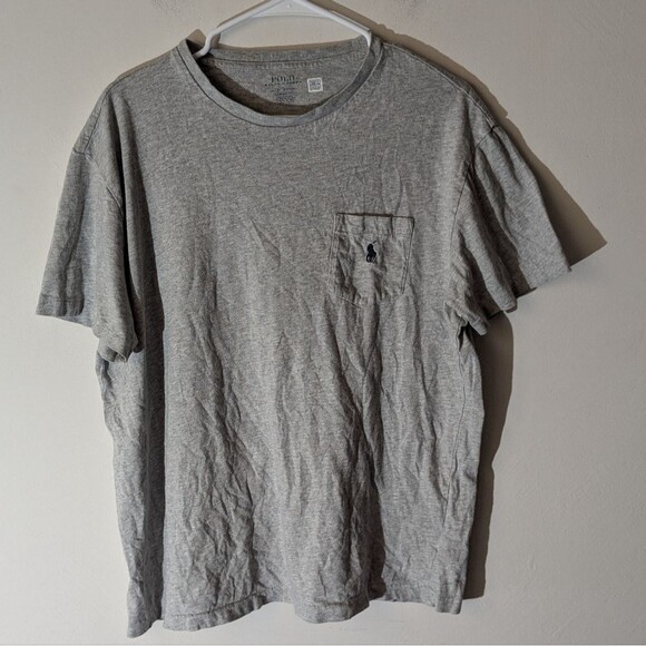 Polo Ralph Lauren Gray Pony Logo Pocket Tee Tshirt Men's Size XL - Picture 1 of 5